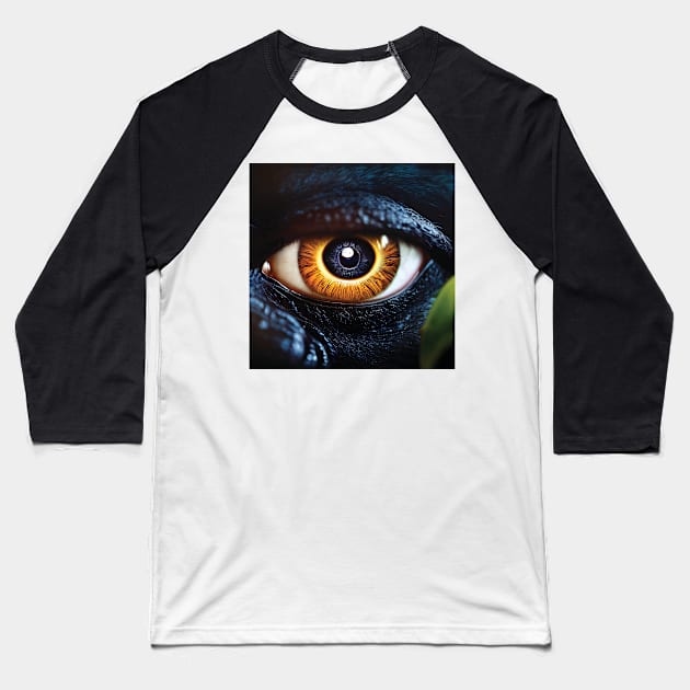 Gorilla Eye Art Baseball T-Shirt by Geminiartstudio